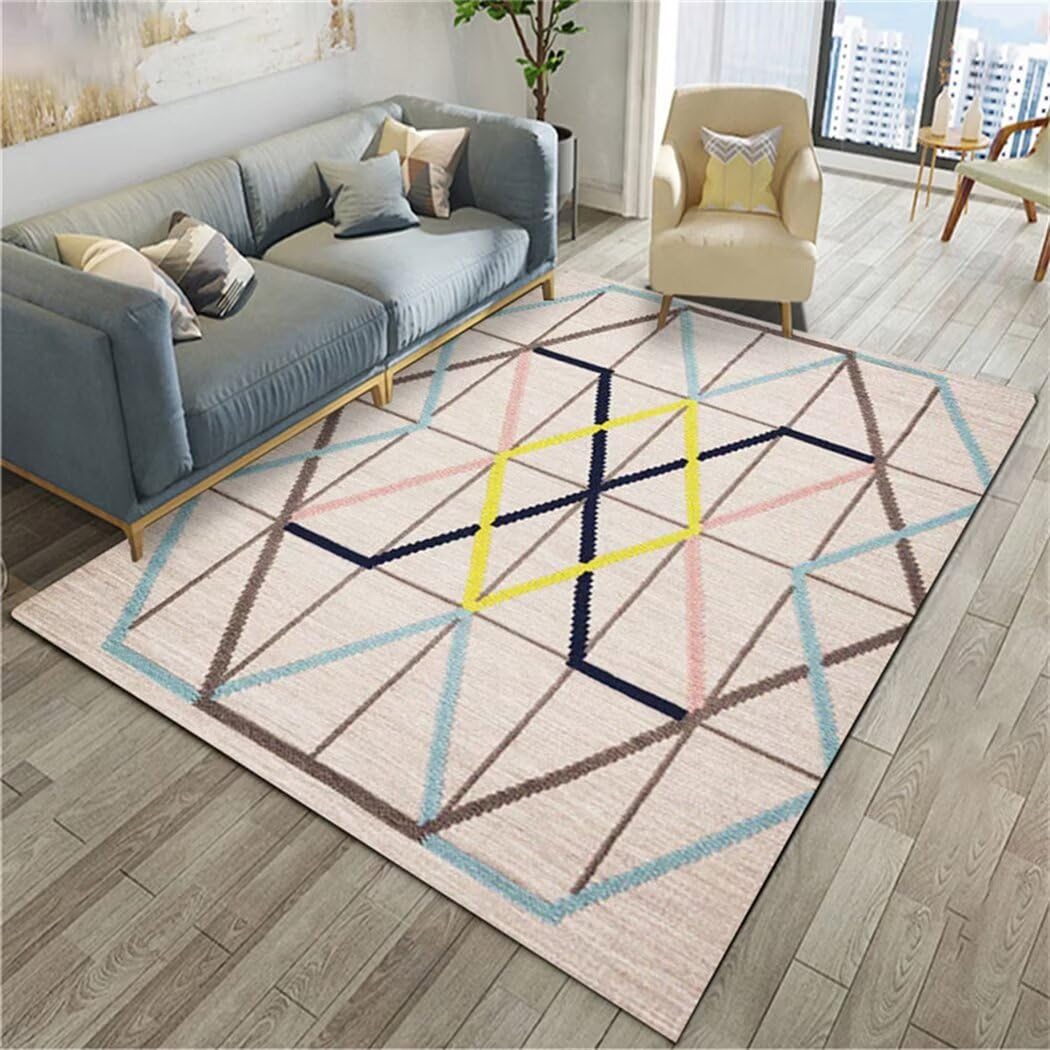 Tapis chambre fille jaune et bleu pour créer un coin lecture doux et moderne