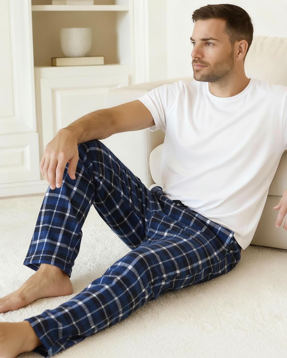 Active Club Men’s Flannel Pajama Pants 3 Pack– Soft Sleep & Lounge Pants with Pockets & Adjustable Drawstring - Image 4