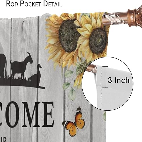 Miniatura 5 de SENRUEGT Western Farms - Cortinas de ventana con estampado de vaca, color blanco y negro, para sala de estar, 42 x 45 pulgadas