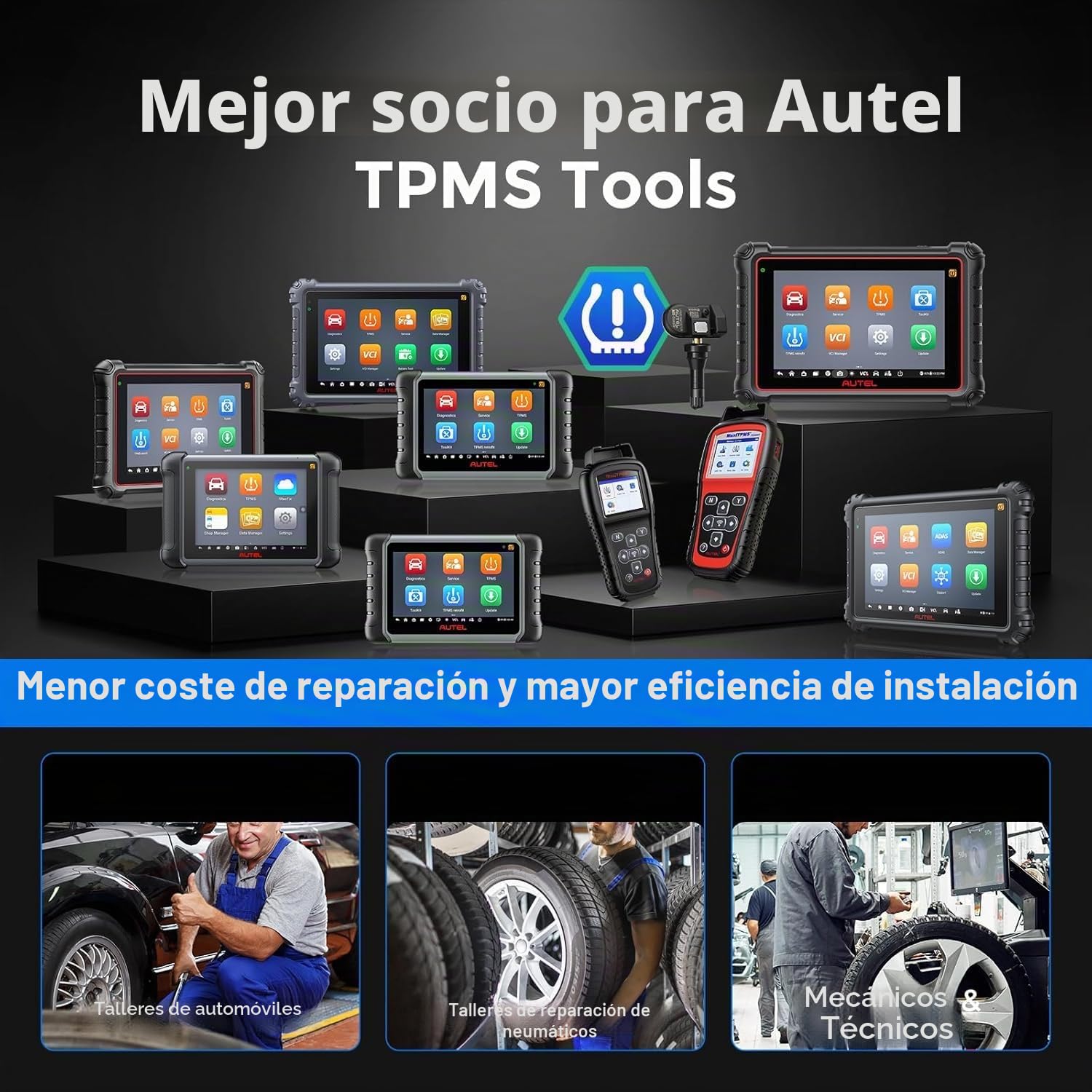Autel TPMS MX-Sensor Doble Frecuencia, Sensores TPMS de Nivel OE para 99% Autos, Sensor Neumáticos 100% Programable, Funciona con TS408S TS501Pro TS508WF TS601 TPMS Herramienta (Válvula de Goma, 4PCS)