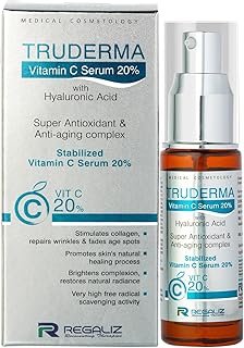 Truderma Vitamin C Serum 20% with Hyaluronic Acid | Anti-Aging, Brightening & Hydrating Formula | 20ml