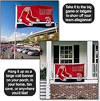 Vista 4 de WinCraft Bandera de Boston Red Sox Logo Insignia de 3 x 5 pies con ojales