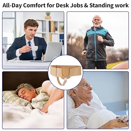 Miniatura 7 de Cinturones de hernia para hombres y mujeres, cinturón de soporte de hernia inguinal con almohadilla de compresión extraíble, braguero de hernia