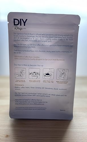 Miniatura 7 de DIY Drip Coffee Brain Fuel, French Roast Colombia, Single Serve - 5 PAQUETES x 4, 7.05 oz, $1.50 por porción. COMPRE 2 CANTIDAD O MÁS OBTENGA $5