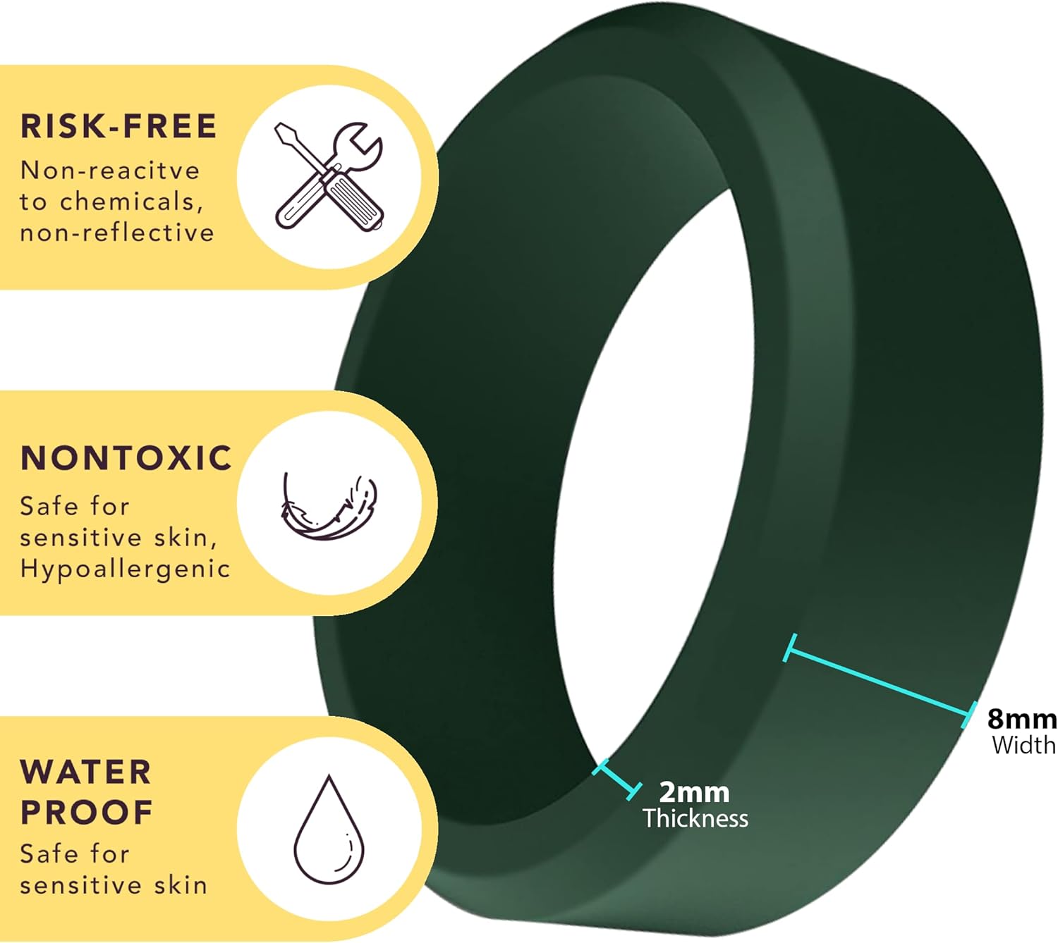 Personalized Football Ring Beveled Silicone Ring, Gift for Football Player, Ball Sports Band