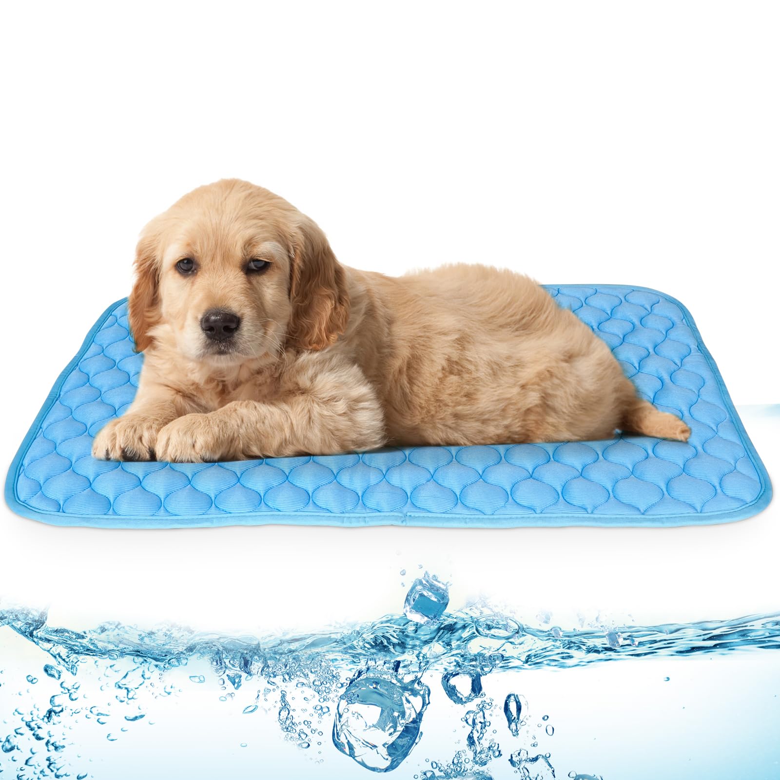 NAMOTEKWashable Dog Cooling Mat Ice Silk Cooling Mat for Pet Self Cooling Pad Blanket Dog Cooling Pad 27" Lx19 x0.48 Th