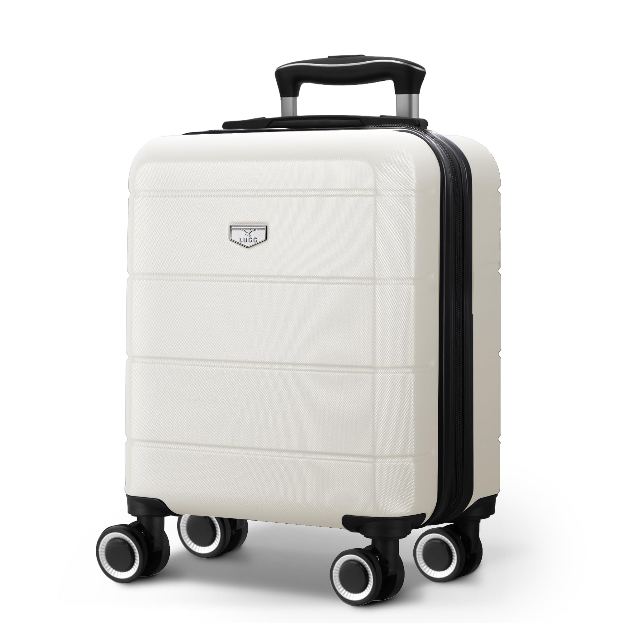 LUGG - Jetset 40cm Suitcase - 40x30x20cm- Ryanair Compatible - Underseat Size - Hard Shell ABS - Spinner & Removable Wheels - Lightweight Travel Luggage- Cream/Brown — view 19