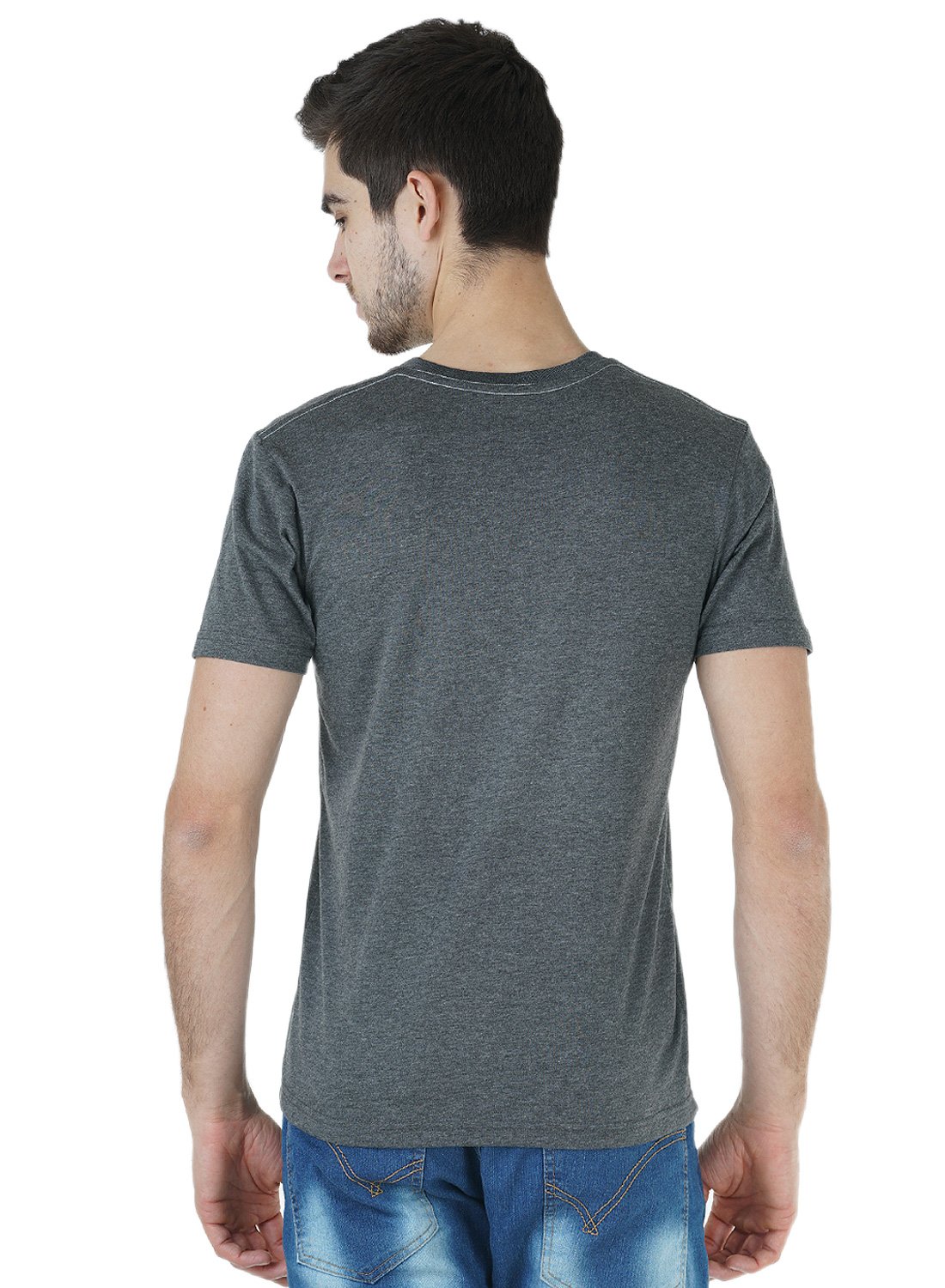 Mack JONNEY V Neck Multicolor Cotton Tshirts for Men(Pack of 2)-V-Anthra_PRT-NO.1-NVY_02-L 1