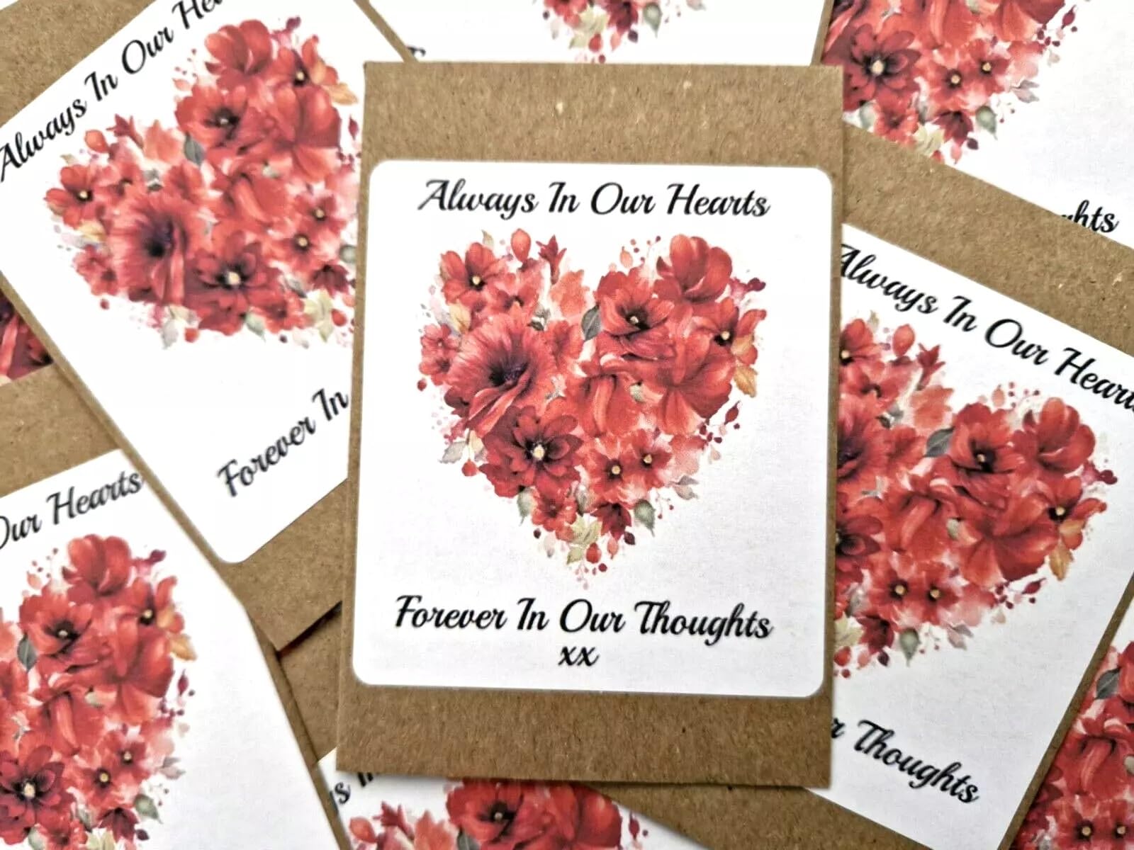 Funeral Favours Flanders Red Poppy Seeds Remembrance Memorial Packs P3 (48)
