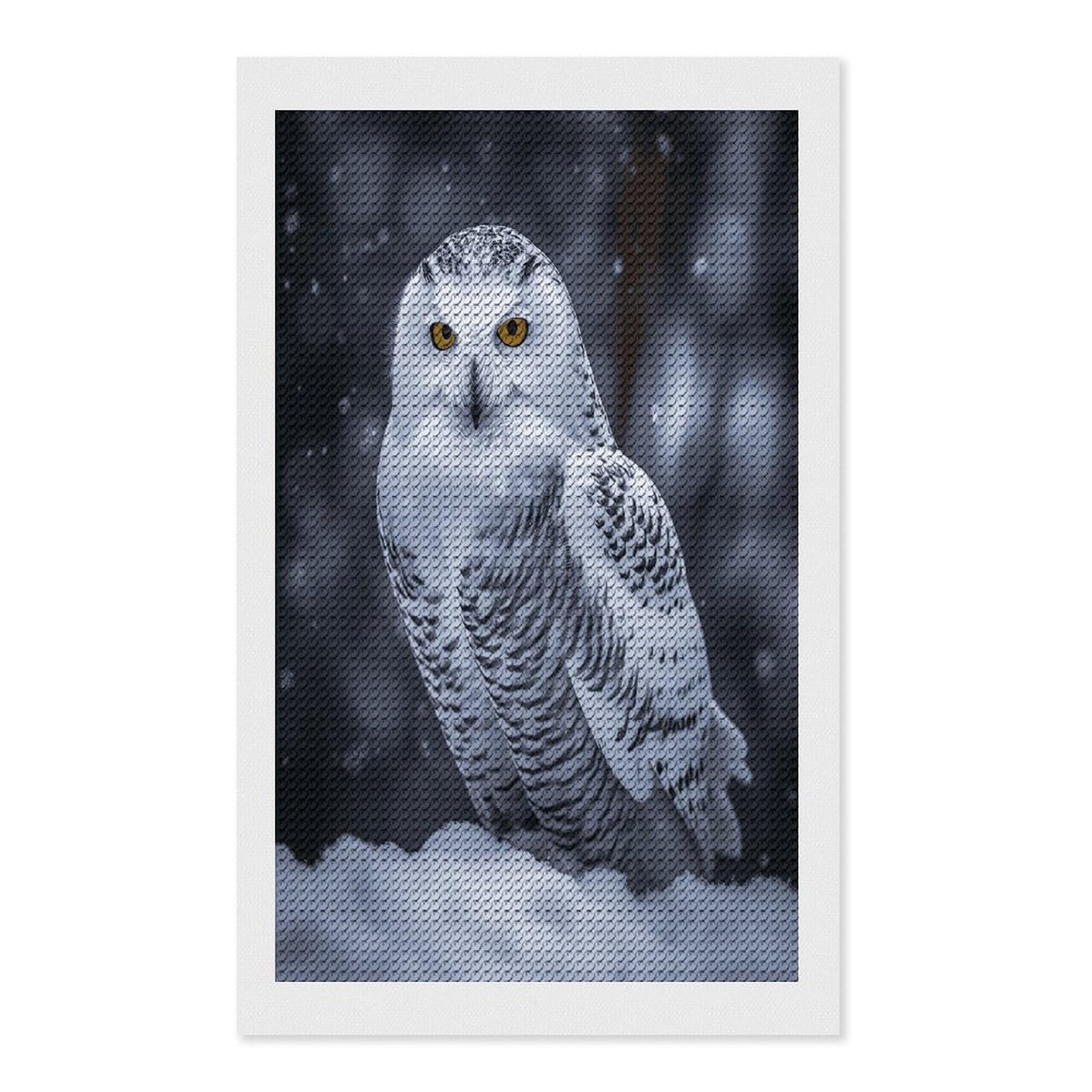 FodPand Arctic Owl Diamond Art Kits for Adults Diamond Painting Kits for Beginner 5D DIY Full Round Drill Diamond Dot Painting Gem Art Crafts for Home Wall Decor