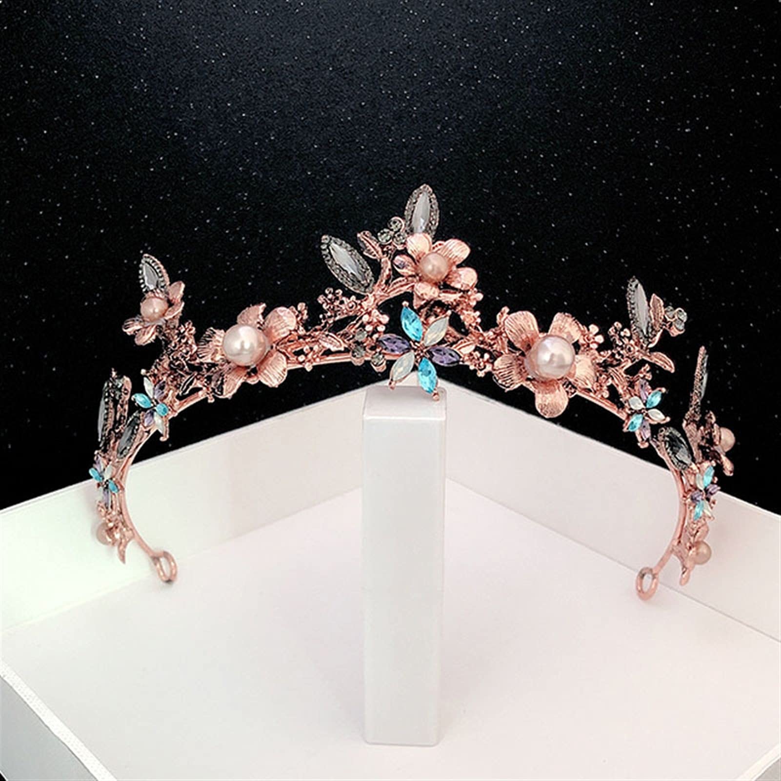 Bruidskroon Strass Tiara Hoofdband Tiara's En Kroon Voor Vrouwen Hoofdband Van Vintage Legering Bruiloft Tiara Strass Bruids Hoofdtooi Haar Banket Koperijzer Acryl
