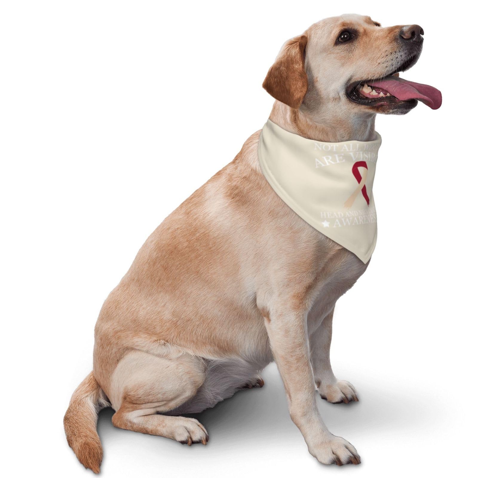 Not All Wounds are Visible Head and Neck Cancer Awareness Dog Scarf Pet Bandana Cat Pet Bibs