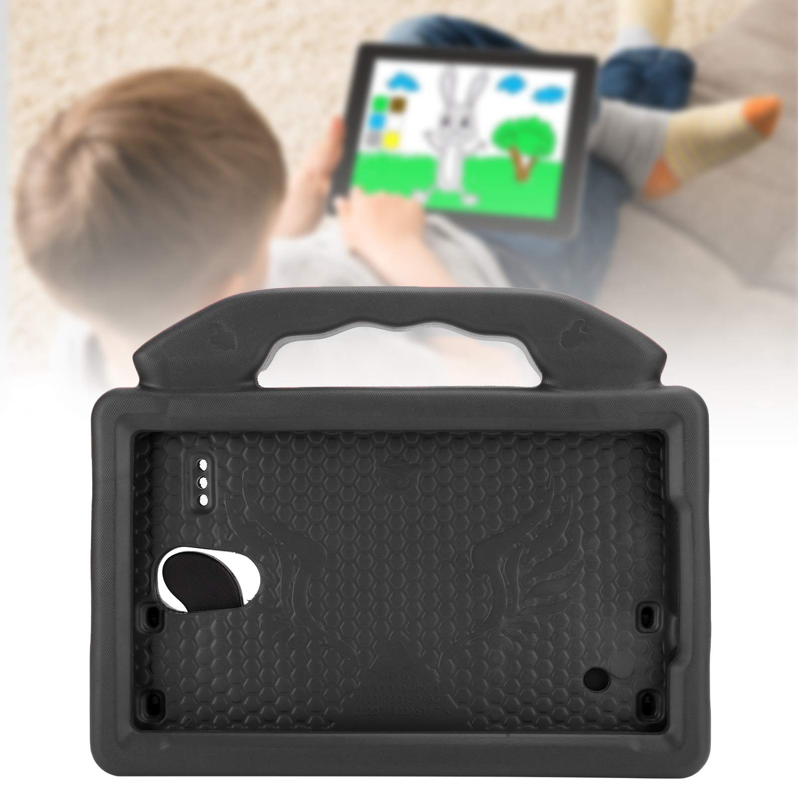 Ejoyous Custodia per Tablet Antiurto, Custodia per Tablet Resistente, Protettiva da 8 Pollici Etui per la Casa (BLACK)