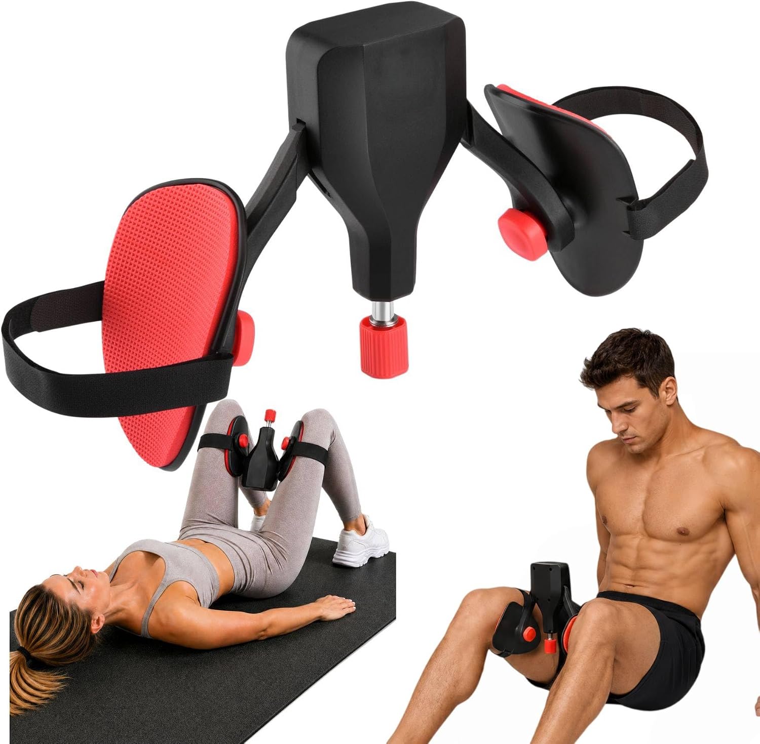 Thigh Trainer, 22-77lbs Adjustable Inner Thigh Exerciser for Pelvic Floor Strengthening, Kegel Exercise Equipment for Women and Men, Leg Shaping, Yoga and Home Workout
