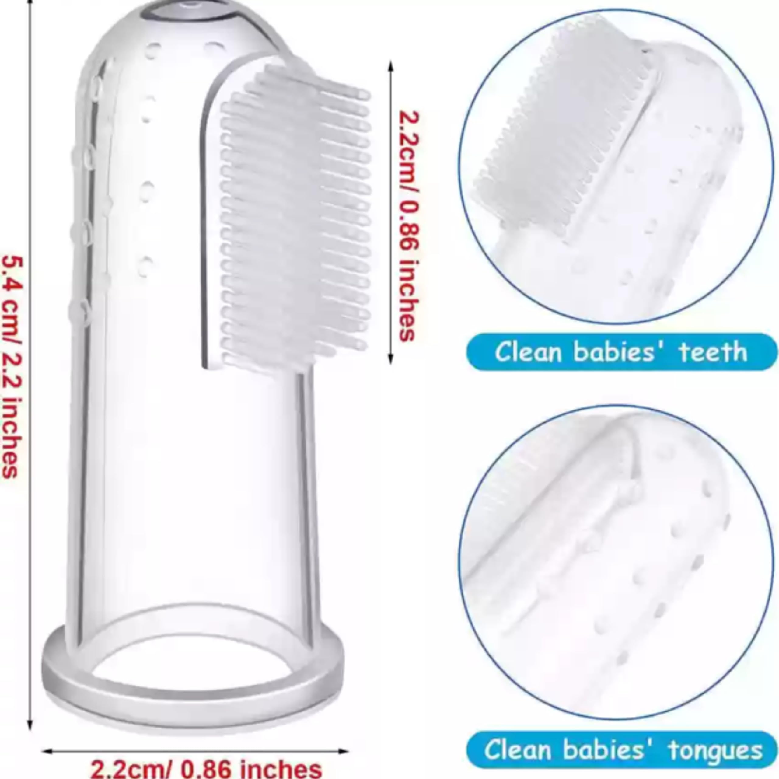 APAV Silicone Baby Finger Toothbrush, BPA/BPS Free, Great for Massaging & Cleaning Gums and Tongue Designed for Kids & Newborn Baby, Blue 2