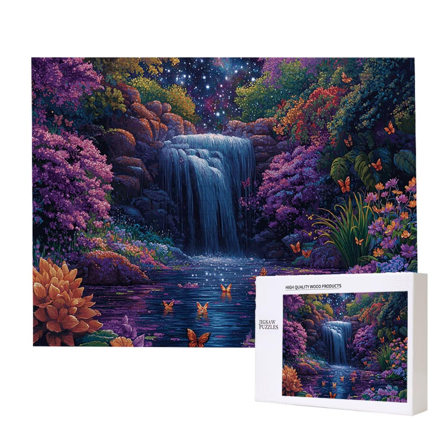 Puzzle 2000 elementów dla dorosłych puzzle dla dorosłych 2000 elementów puzzle wymagające i drażniące mózgi edukacja gra dla całych prezentów dla mężczyzn, motyw puzzli: (wodospad motyla) h-355