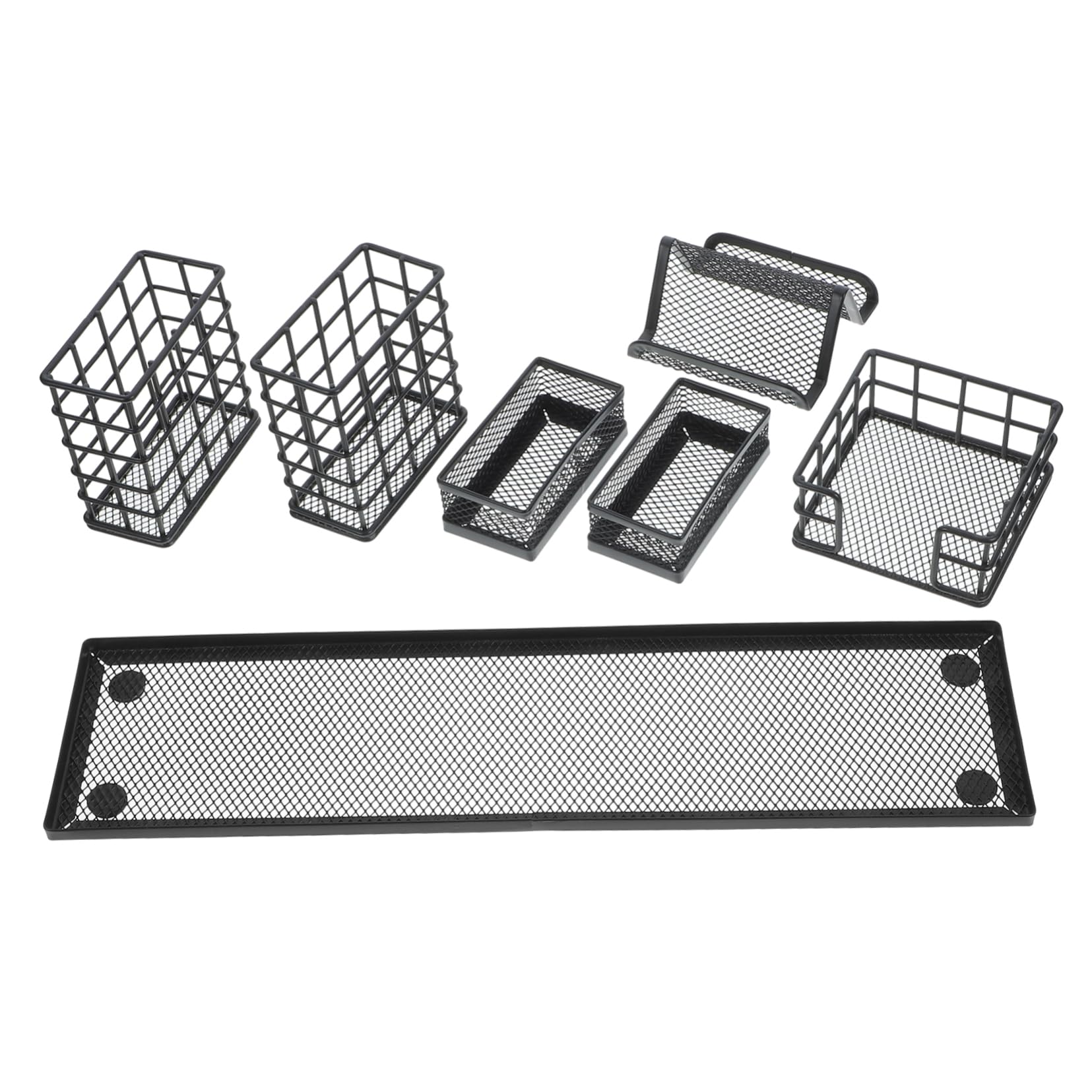 Organizer da Scrivania Metallo Nero Set Portaoggetti per Cosmetici Cancelleria e Prodotti per La Della Organizer Desktop Resistente per Ufficio e Casa