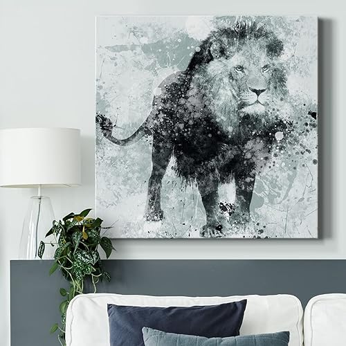 Miniatura 5 de Renditions Gallery AZS-WC15-15593-R-2424-SC - Póster abstracto de animales para dormitorio y sala de estar, arte de pared de león, listo para