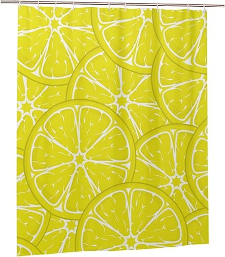 Miniatura 1 de PAILON Fruit Lemon Plastic Shower Curtain Liner 60x72in Extra Long Shower Curtains for Bathroom Clearance Set with Hooks Cortinas De BañO,