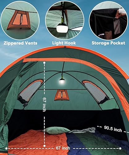 Miniatura 6 de LIBERRWAY Tienda de campaña para 2 personas, 5.5-5.8 pies con lluvia impermeable Oxford para camping, viajes, al aire libre, Chevy Silverado 1500