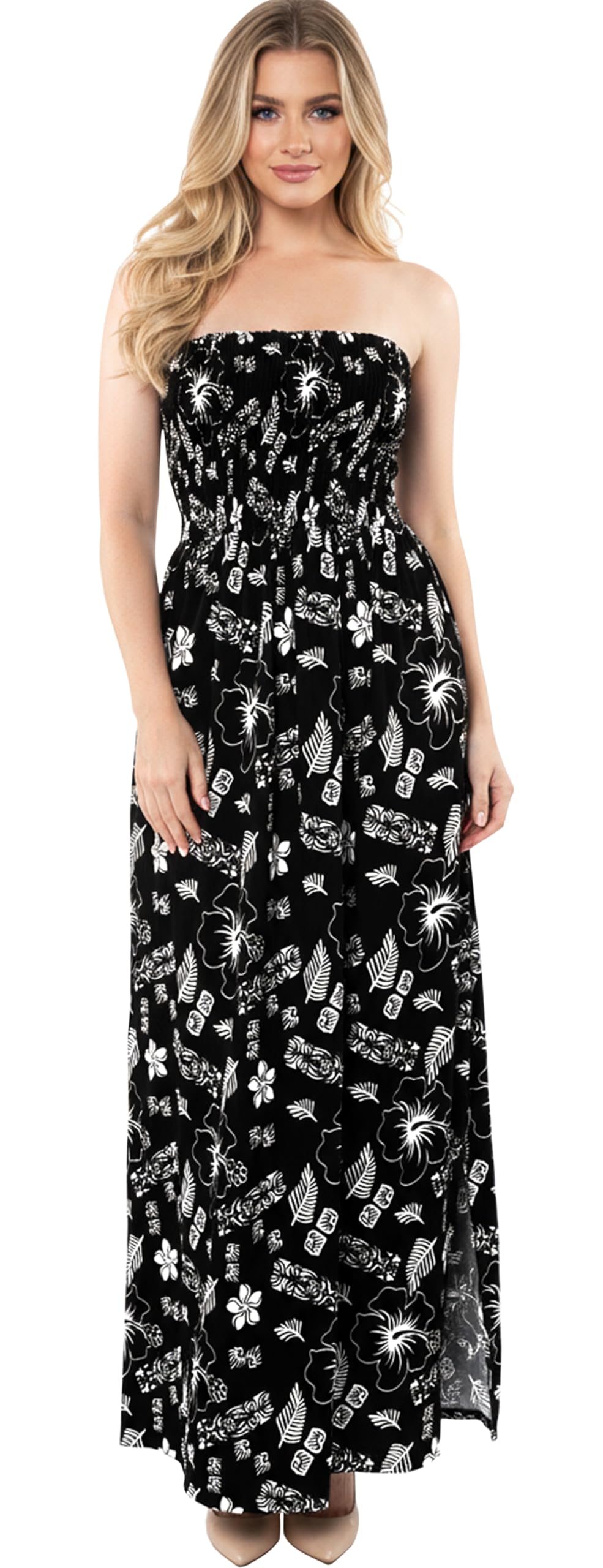 LA LEELA Women's Tube Dress Flowy Maxi Top