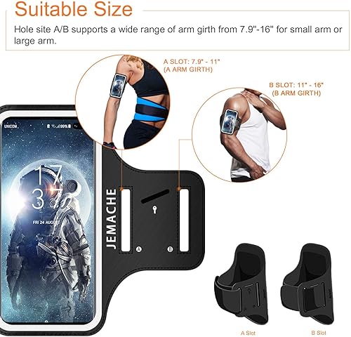 Miniatura 6 de Brazalete para Galaxy S25 S24, JEMACHE Gym Workouts Running Phone Arm Band para Samsung Galaxy S20 S21 S22 S23 S24 S25 5G se adapta a Otterbox