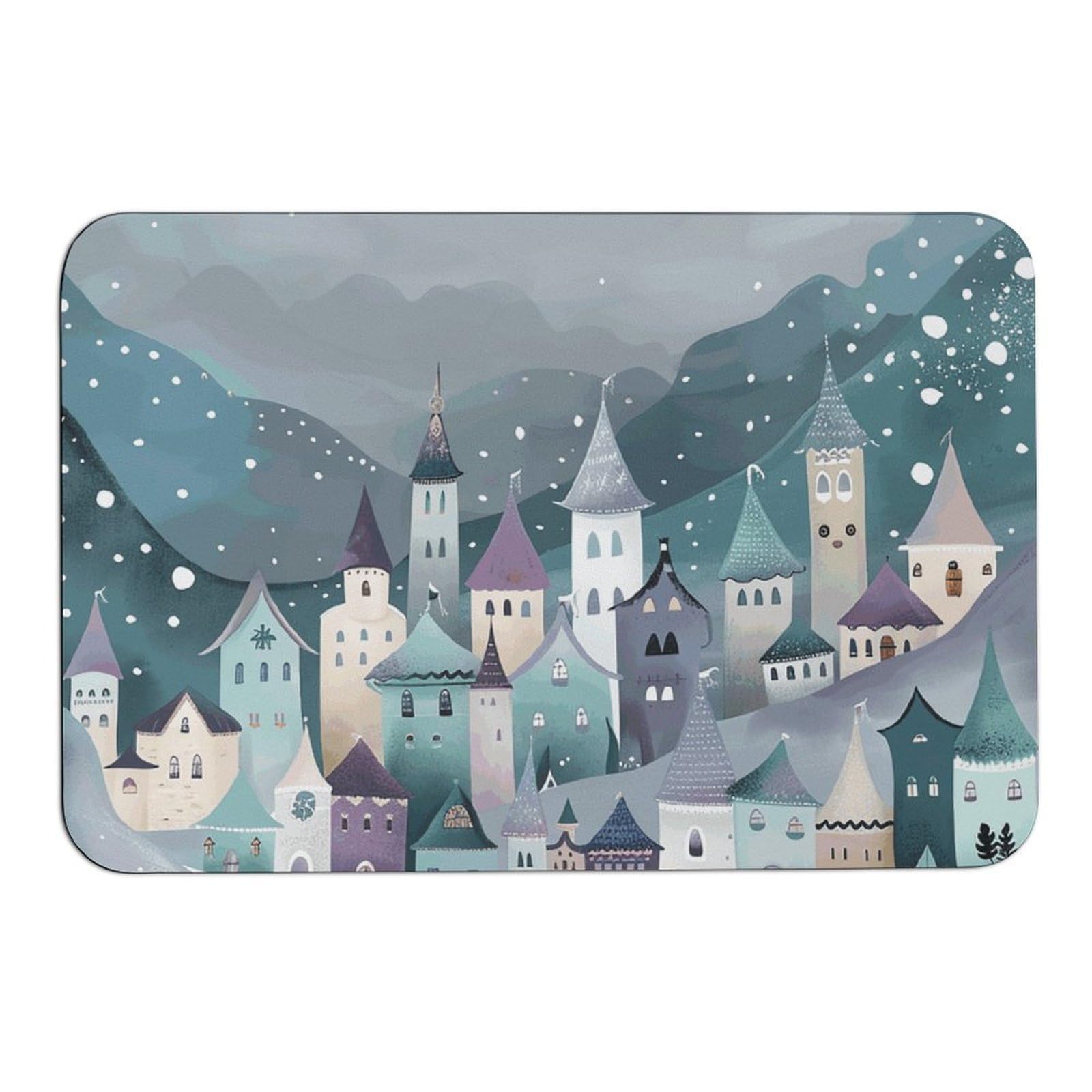 Tapis de baignoire lavable Town Rolling Hills carré et ultra résistant