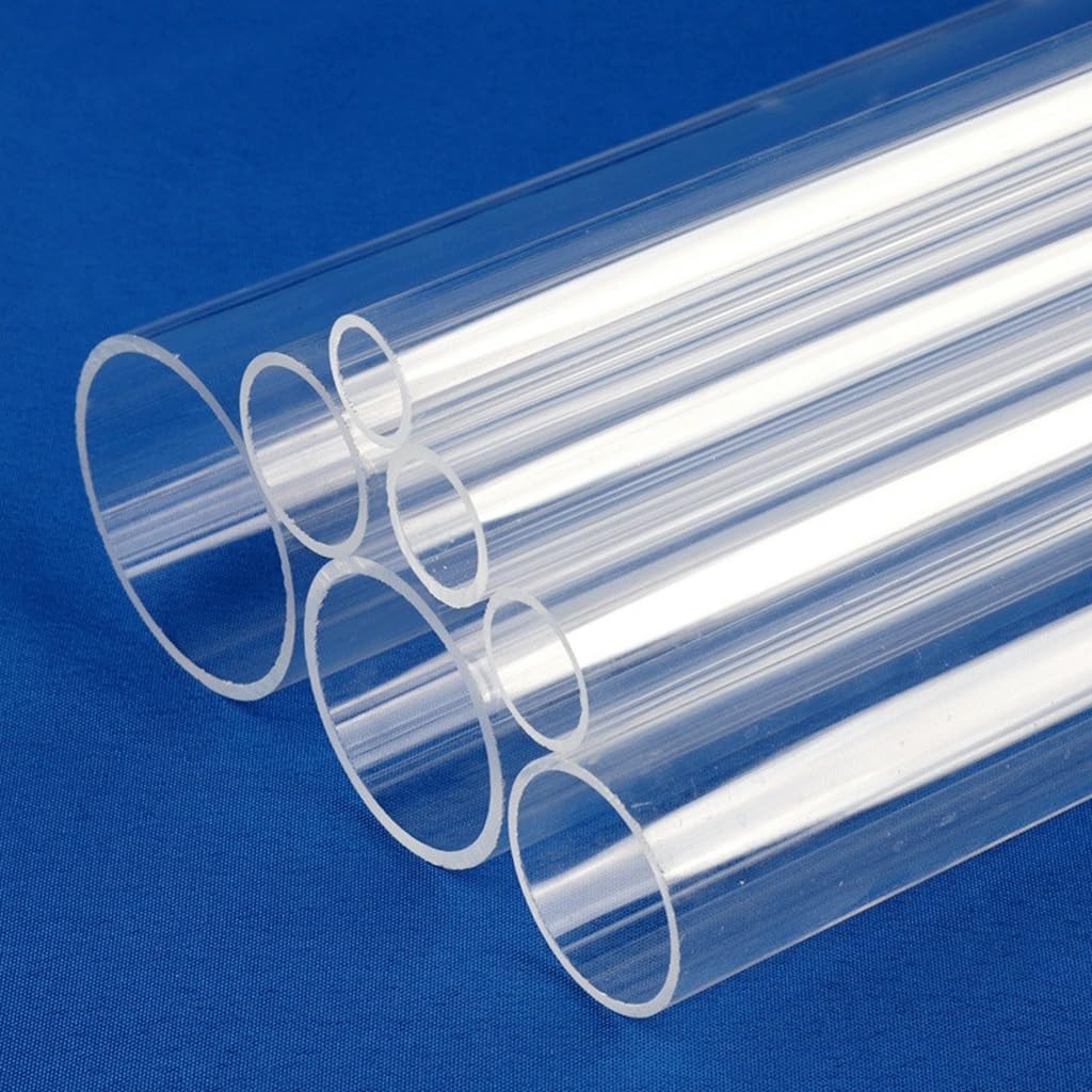 Przezroczysta akrylowa sztywna rura okrągła | Długość 60 cm, wiele średnic, dostępna średnica 50 mm, solidna rura do akwariów, hydroponiki i chłodzenia.