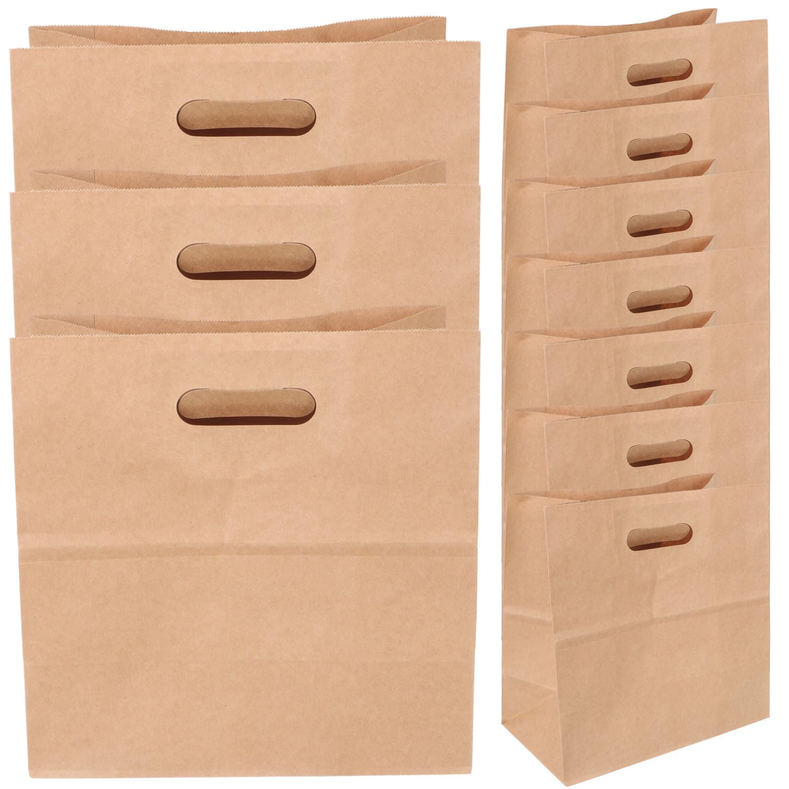30 Pezzi Sacchetti di Carta Kraft per Pane e Caramelle Fondo Piatto, Resistenti e Sicuri per Microonde, per Panetterie e Ristoranti