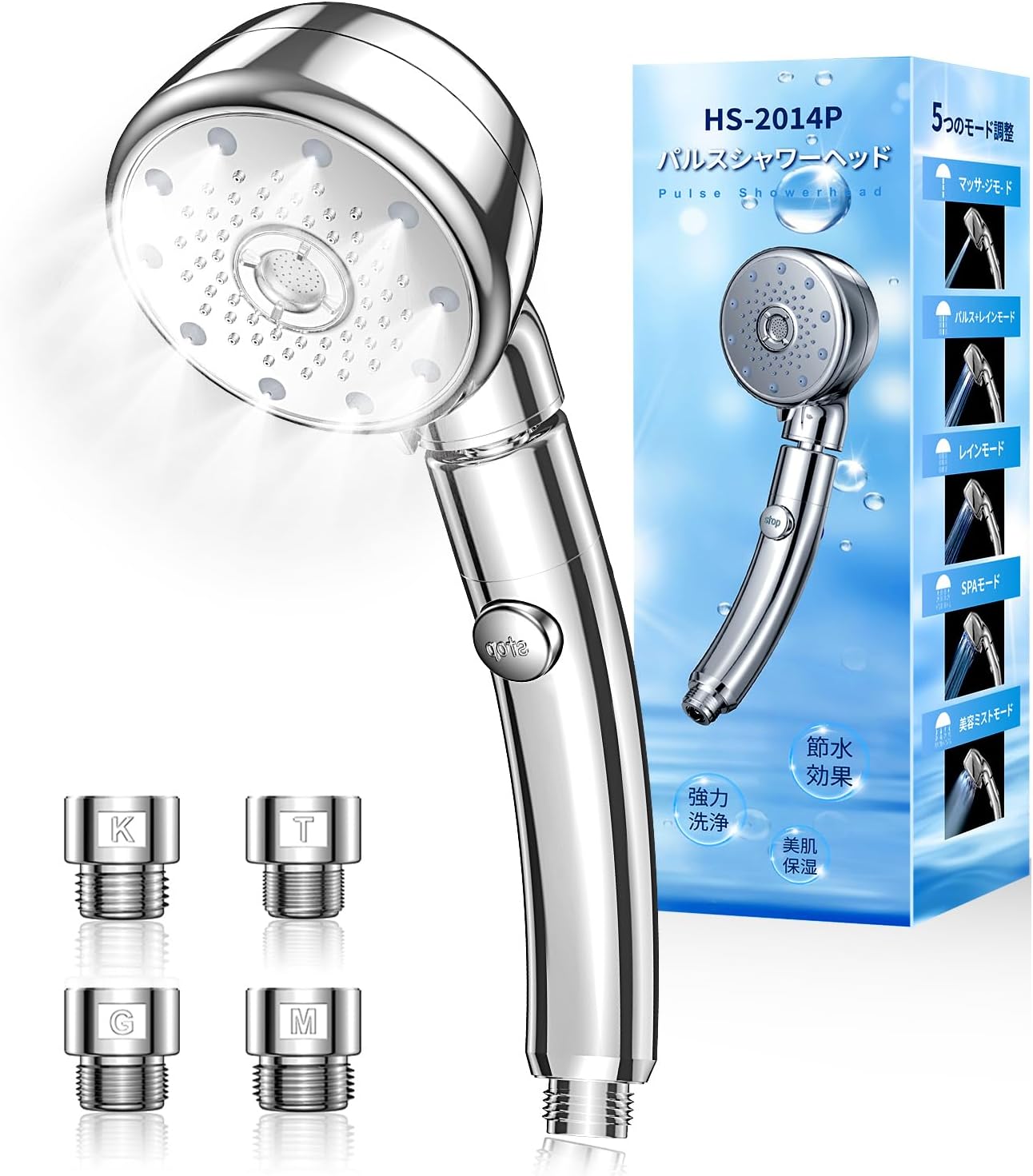 シャワーヘッド マイクロナノバブル 【2025新設計・美容保湿・80％節水】 シャワーヘッド 浄水 5段階モード 手元止水 ミストシャワーヘッド 極細水流 肌ケア 美髪 毛穴ケア 汚れ除去 頭皮に肌に優しい 水漏れ防止 ナノバブル 高水圧 保温 うるおい お手入れ 取り付け簡単 4種類アダプター付き 国際汎用基準ジョイント (シルバー)