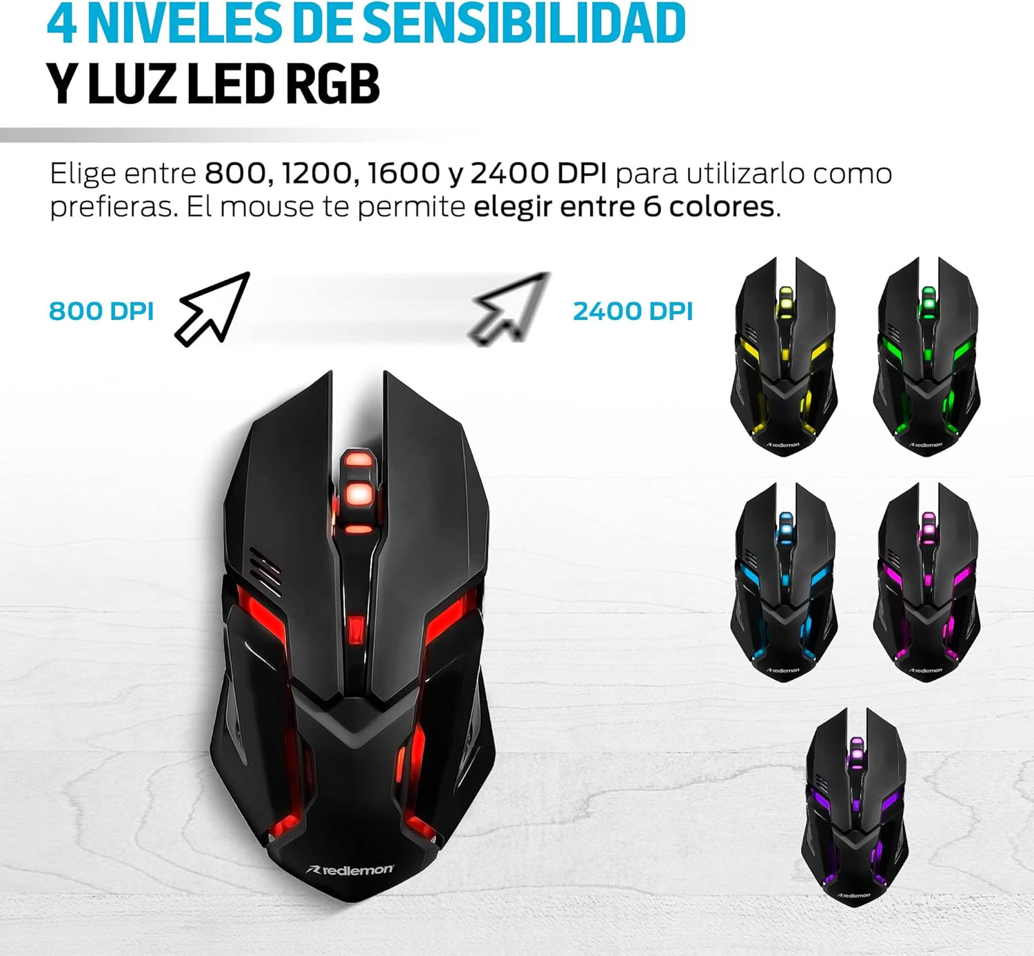 Redlemon Mouse y Teclado Gamer Alámbrico USB con Luz LED para PC Gaming,  Teclado Semi Mecánico con Soporte para Celular, Mouse Gamer 4 Niveles de  dpi, Kit Gamer Plug & Play Compatible