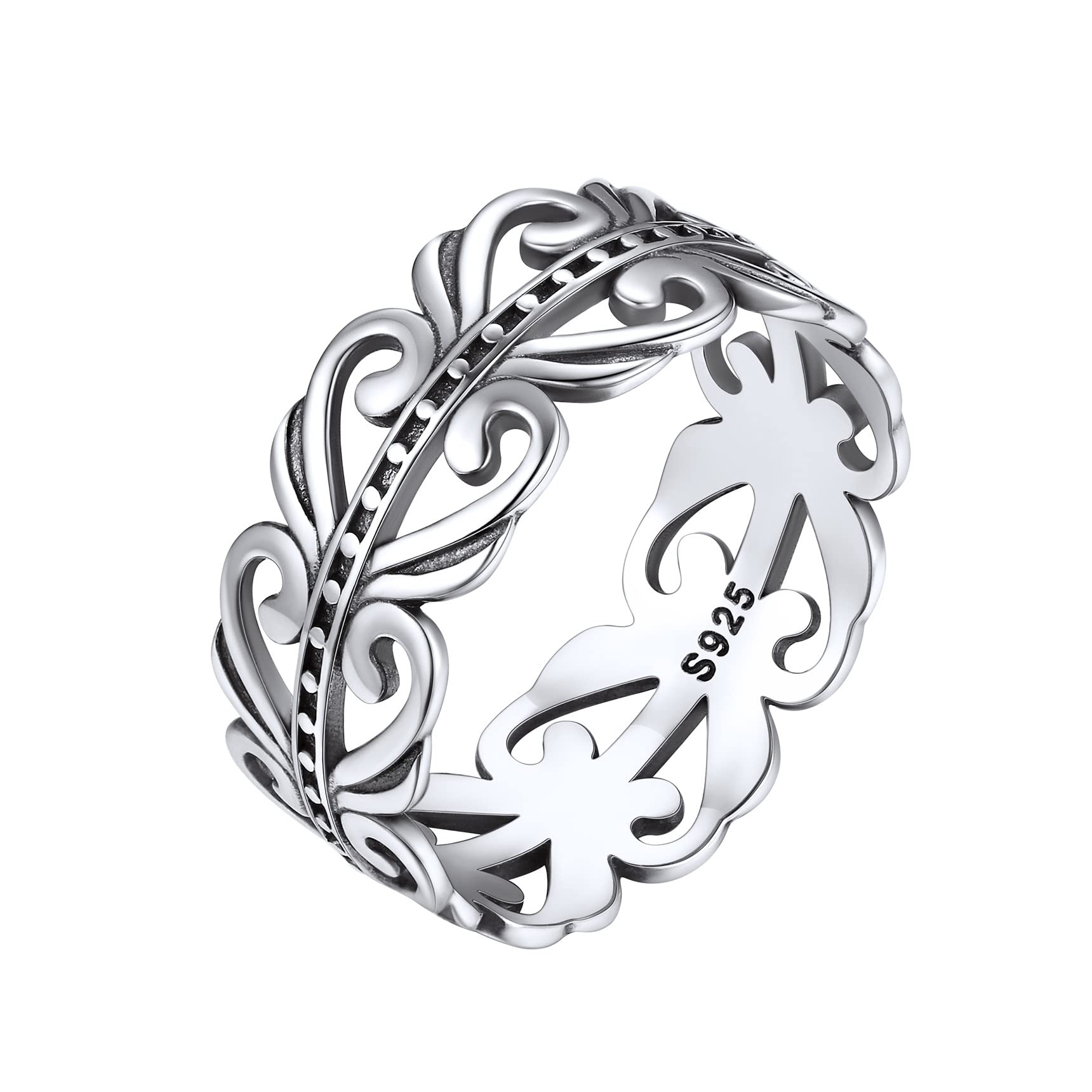 Bestyle Bestyle Anillos Plata de Ley 925 Anillo Runa Vikingo/ Nudo Celta / con Circonita Anillo Hombre Mujer Joyería de Moda Retro Tamaño 9,25-30