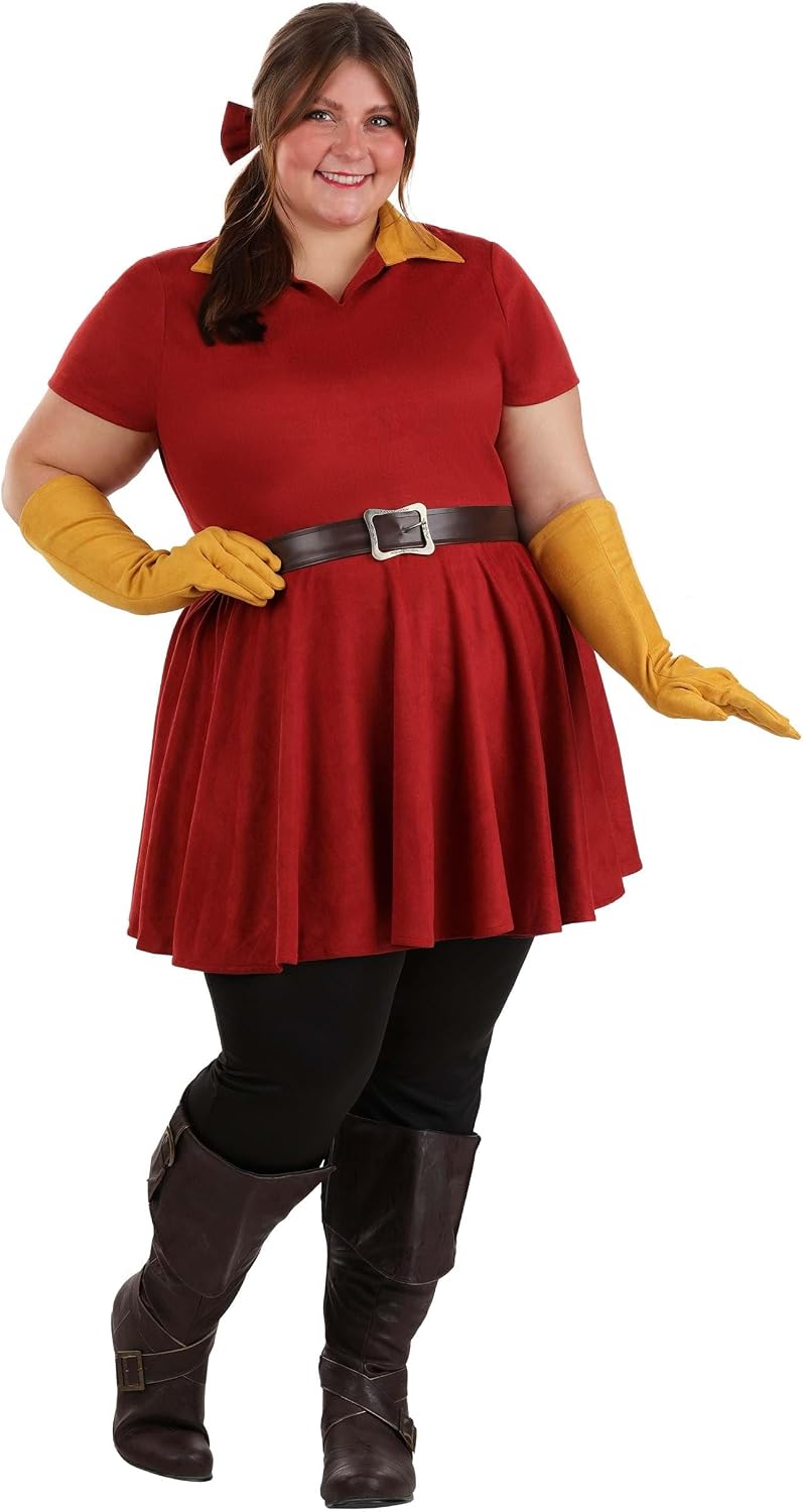 Womens Plus Size Disney Gaston Costume with Tunic, Leggings, and Accessories | Beauty and the Beast Halloween Outfit