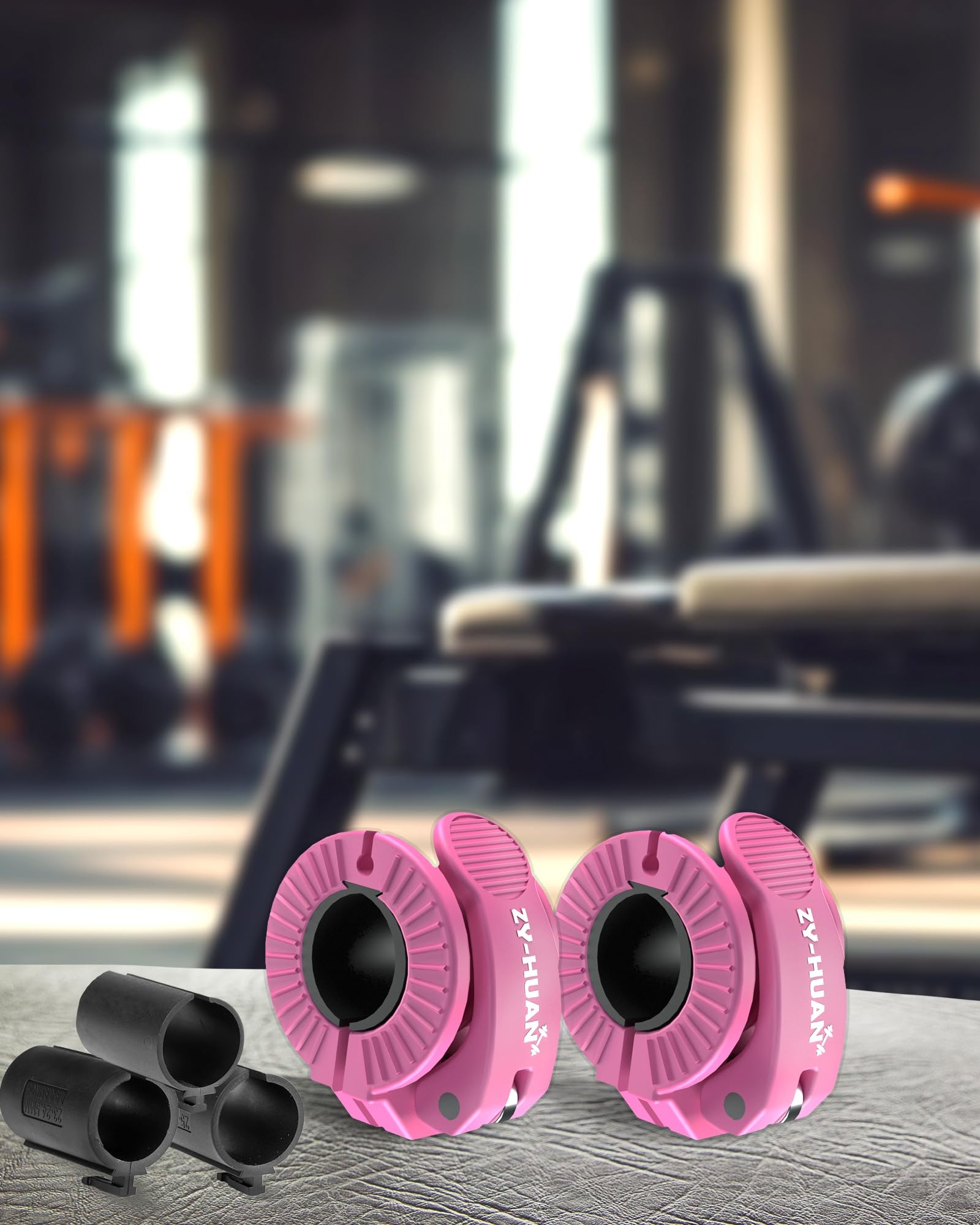 Pro - Clips de barra de 1 pulgada, abrazaderas de barra de 0.9 a 1.2 pulgadas, clips de peso de liberación rápida para barras, abrazaderas olímpicas ajustables de varios tamaños (rosa)