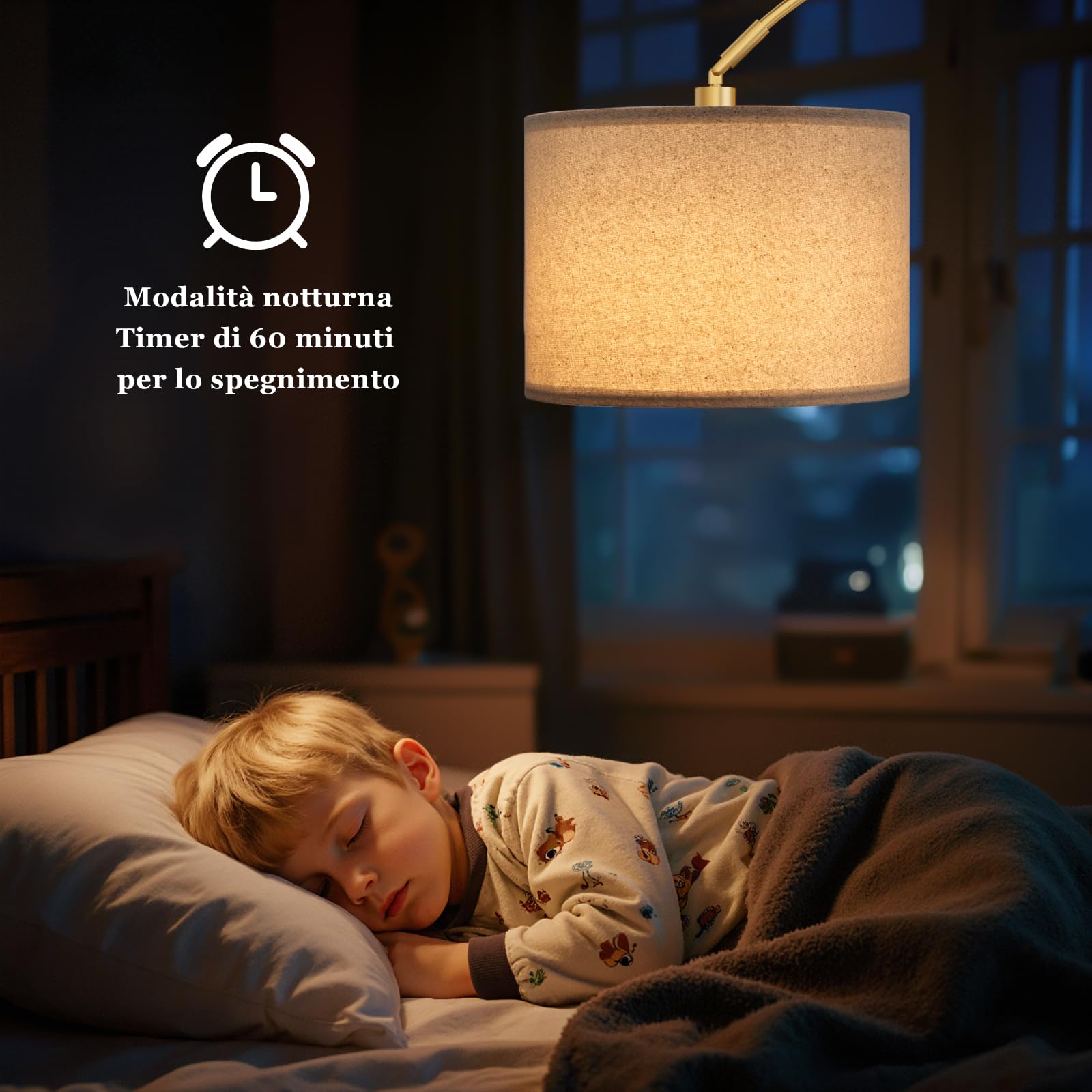 Lampadaire sur Pied Salon, LED E27 Lampe a Pied avec Télécommande, Lampadaire Arc Vintage, 3000K-6000K Intensité Variable pour Salon Chambre Bureau, Abat-jour Beige et Socle Doré, 180cm