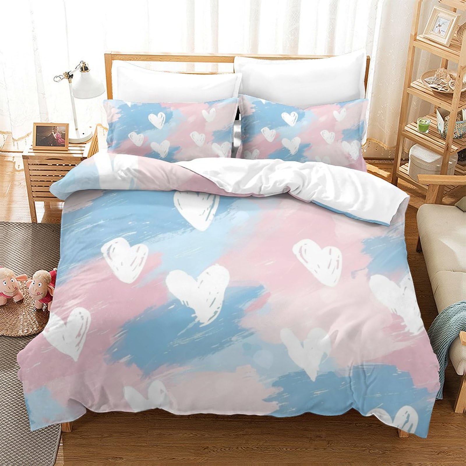 Housse de couette 260x220 Amour 3D pour une deco de chambre moderne