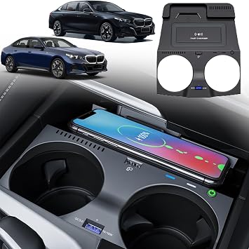 Wireless Car Charger for BMW 5 Series M5 6GT 2018-2021 All Models, 15W Fast Charging Phone Charger Pad for BMW G30 G31 G32 G38 Center Console Accessory, Gift for BMW Owners NOT for NFC