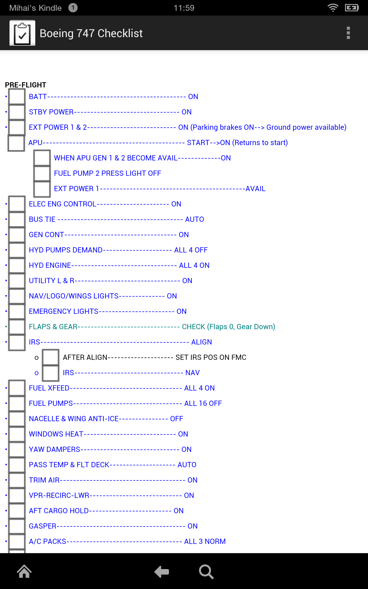 747 Checklist.pdf Boaeing 747 checklist - Application sur Amazon Appstore