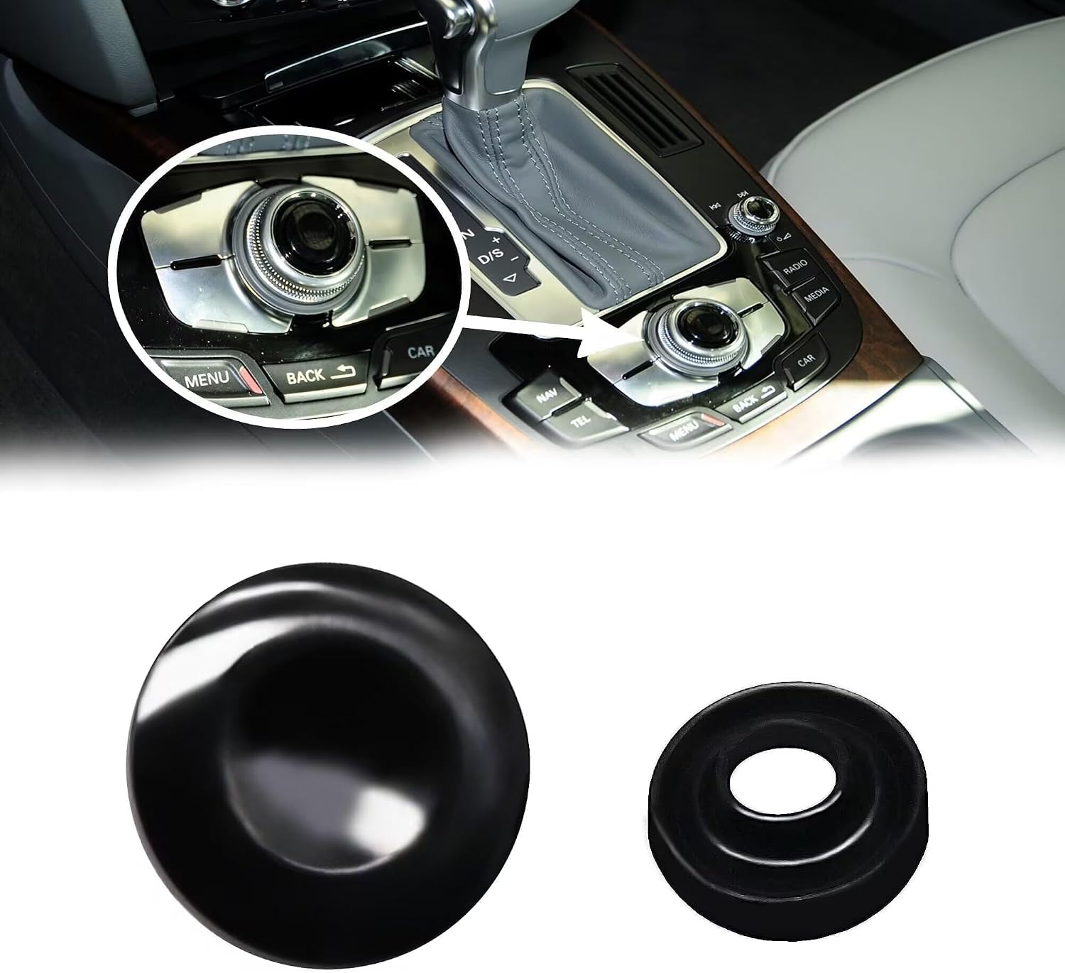 Center Console Button Cover MMI Repair Knob Navigation Fit for Audi A4 Q7 S4 2008-2015 A5 2012-2015 Q5 2013-2015 A6 2008-2011 S6 2007-2011 A8 S8 2004-2010 Replace 8K0998068 8K0998068A