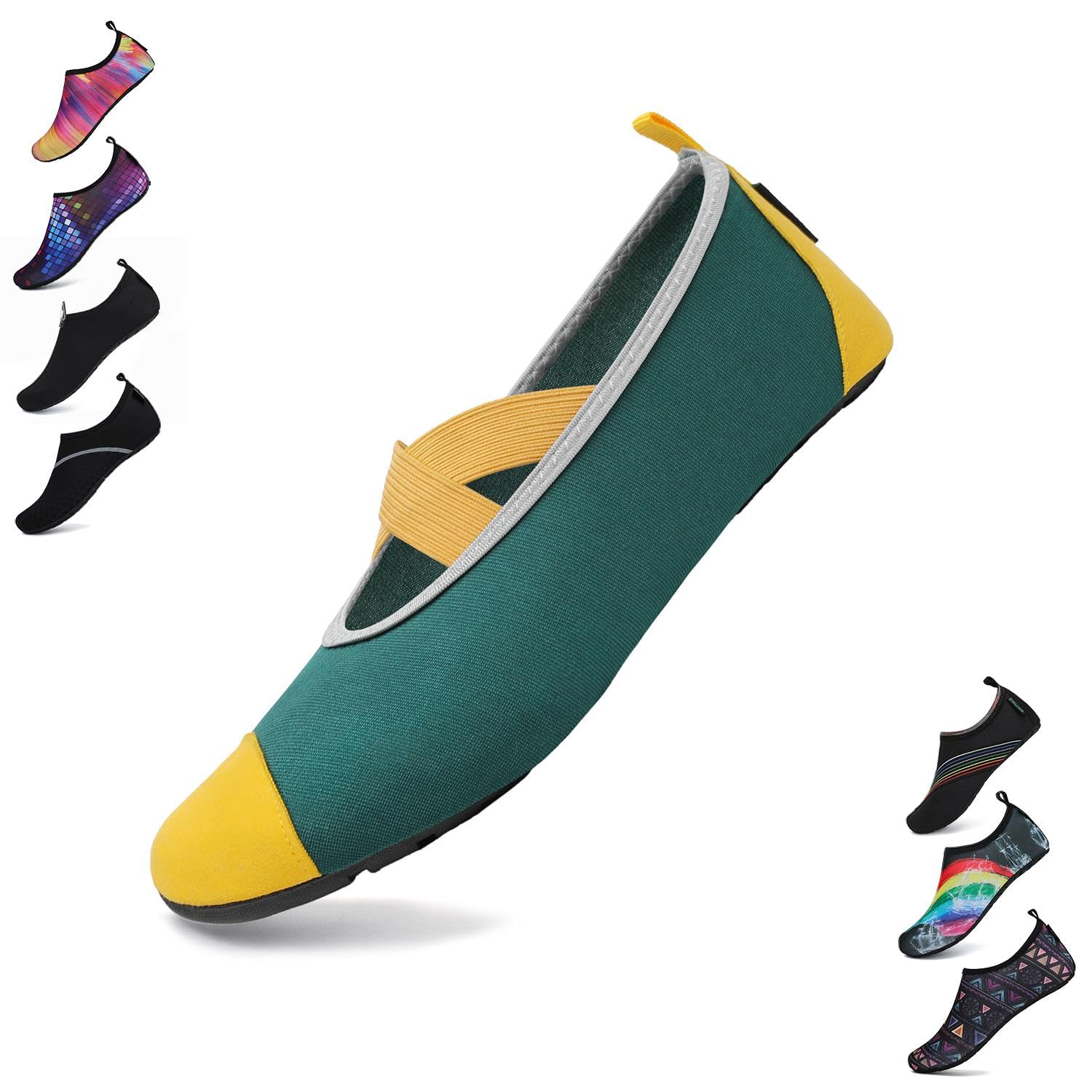 SAGUARO Escarpines Hombre Mujer para Buceo Snorkel Surf Natación Piscina Vela Mares Rocas Río Zapatos para Agua Calzado Playa Zapatillas Deportes Acuáticos, Verde Pino, 42/43EU