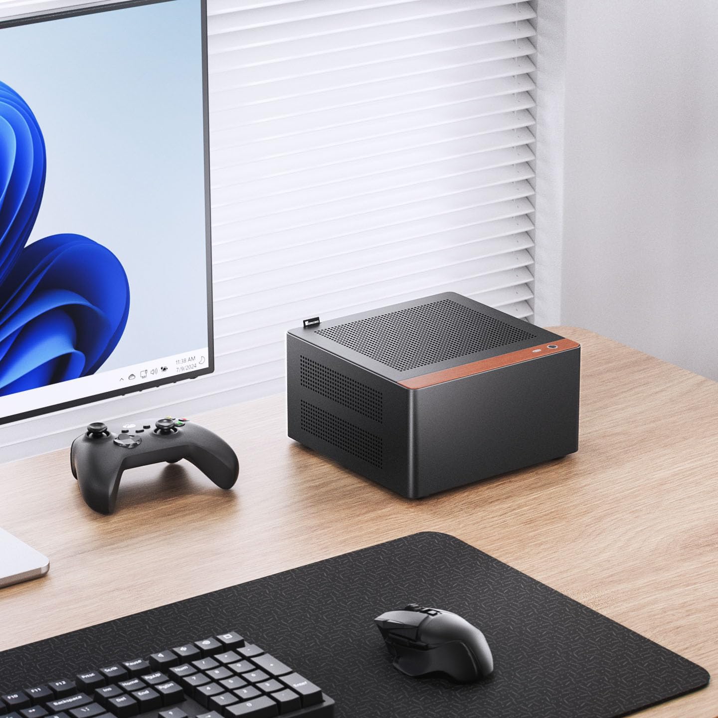 Jonsbo NV10 Case PC Nero | Case Mini-ITX in Alluminio e Acciaio, Compatto, Supporto GPU Low-Profile, USB-C Frontale I/O