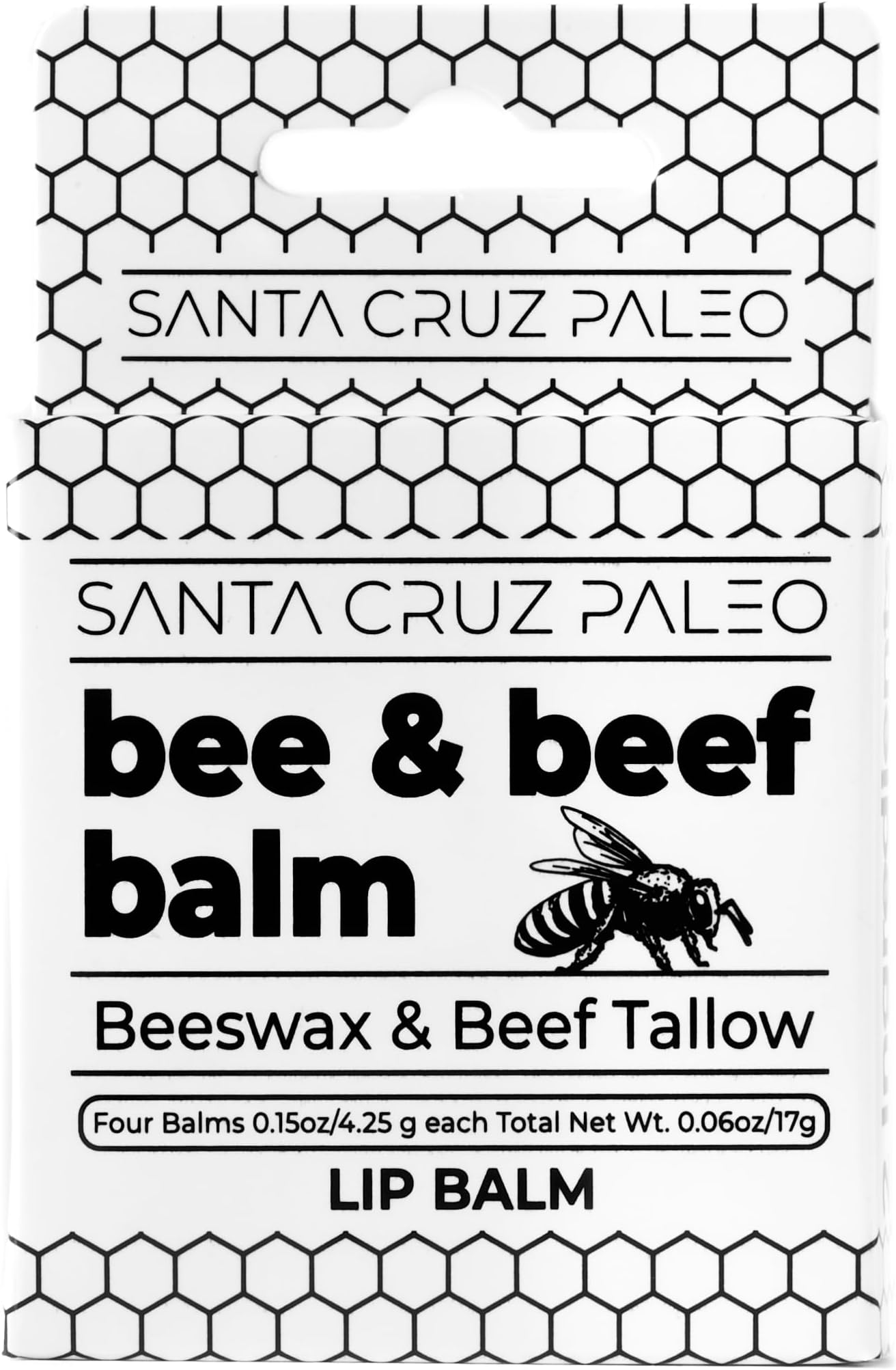 Grass Fed Beef Tallow & Beeswax Lip Balm, 1 Pack, Beef Tallow for Skin Care Moisturizer, Hypoallergenic for Sensitive Skin, Long Lasting & Vitamin Rich, Unflavored
