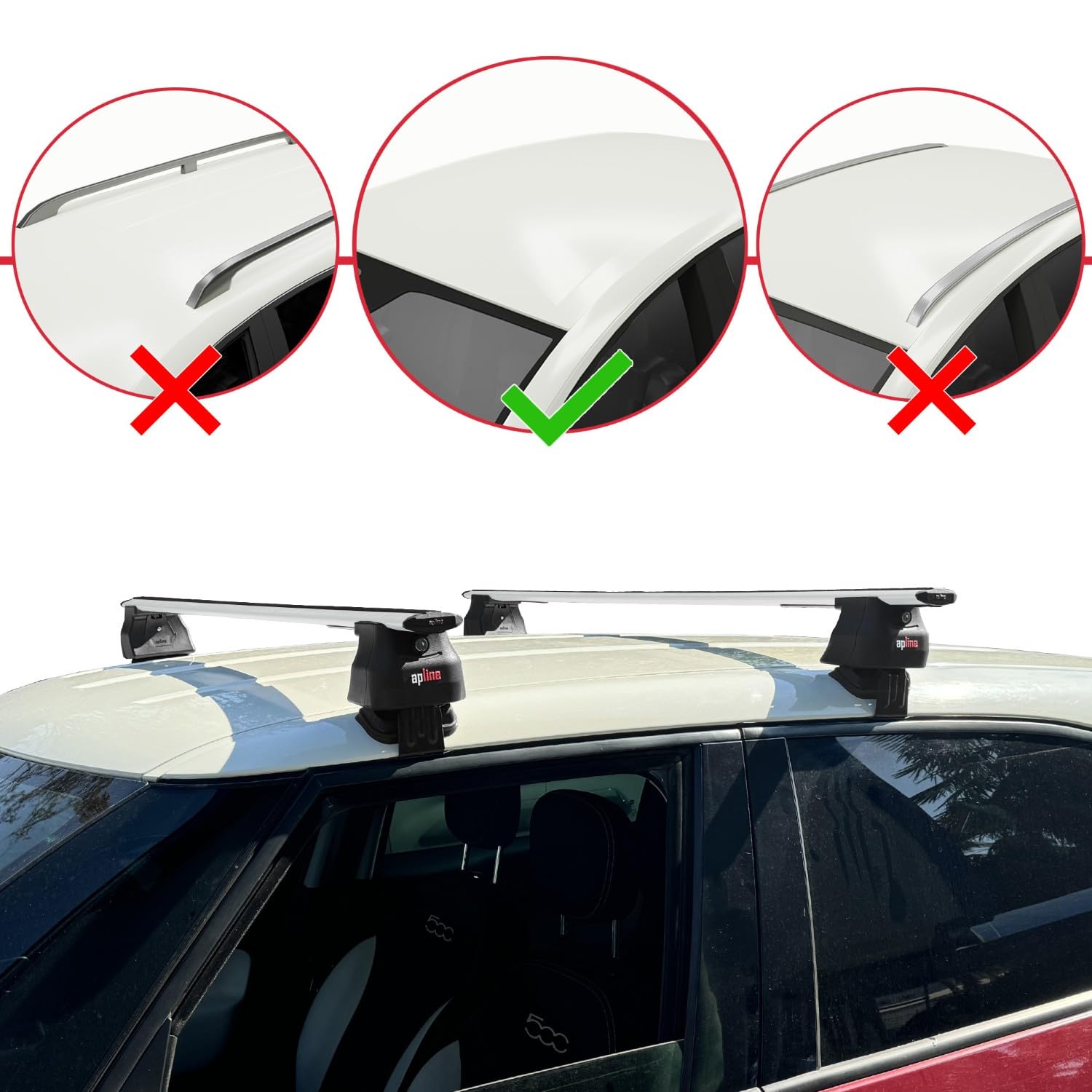 Compatibile con Fiat 500 L 2012-2017 ACE-4 Barre Tetto Portapacchi Auto Barre Portatutto Grigo Alluminio 2 Barre