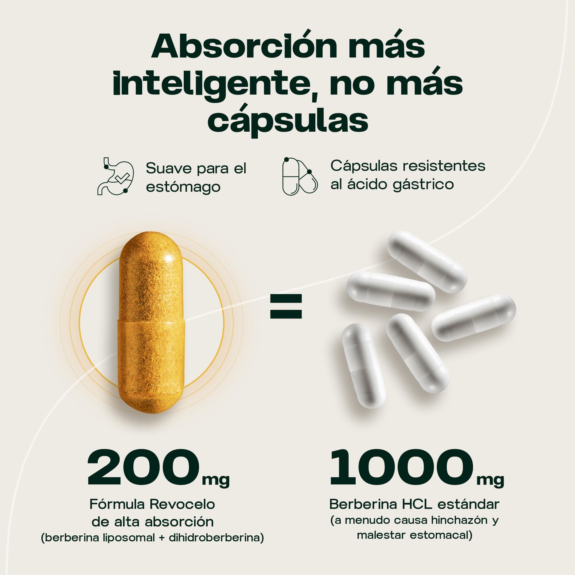 Fórmula de doble vía con absorción optimizada, berberina liposomal + DHB, apoyo al metabolismo con cromo y tiamina, cápsulas resistentes a los ácidos, diseñada para el uso diario, 2 meses
