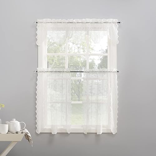 Miniatura 3 de No. 918 Alison - Cortina traslúcida de encaje para cocina, de 58 x 14 pulgadas