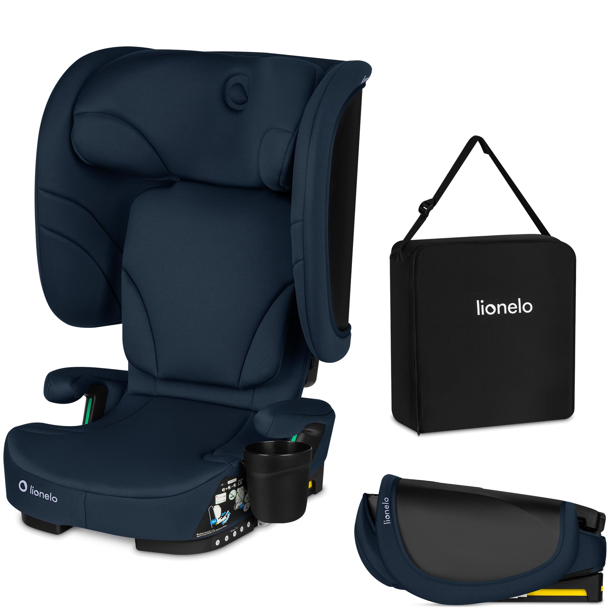 Lionelo Orin Silla Coche i-Size 100–150 cm, ISOFIX, Silla Coche Plegable y Ligera para Viaje, Reposacabezas 14 Posiciones, Respaldo Reclinable, Asiento Niños Grupo 2/3, asiento coche niños 4 años