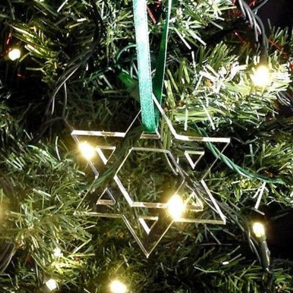 Servewell Clear Star Of David Christmas Tree Decoration - Pack Of Ten