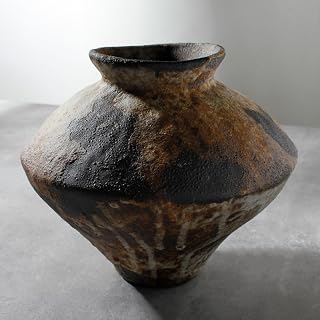 COZLIV Rusty Ceramic Vase - Wabi Sabi Farmhouse Pottery Flower Vase for Boho Centerpieces, Table, Living Room, Bedroom Decor