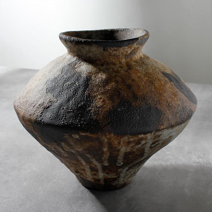 Wabi sabi ceramic vase handmade asymmetric organic form natural