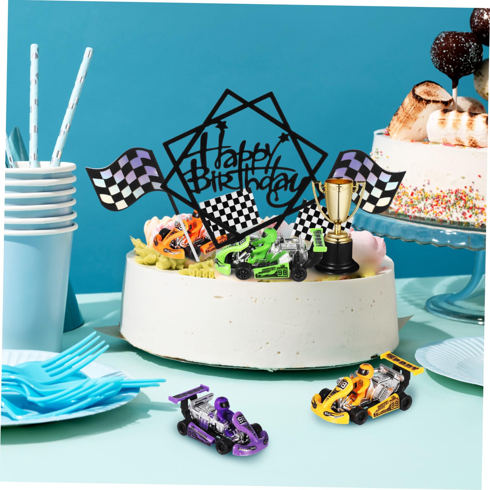23 Pezzi Decorazioni Per Torte Auto Cake Toppers Decorazioni Per Torte Camion Cake Toppers Auto Da Corsa Per Bambini Ragazzo Forniture